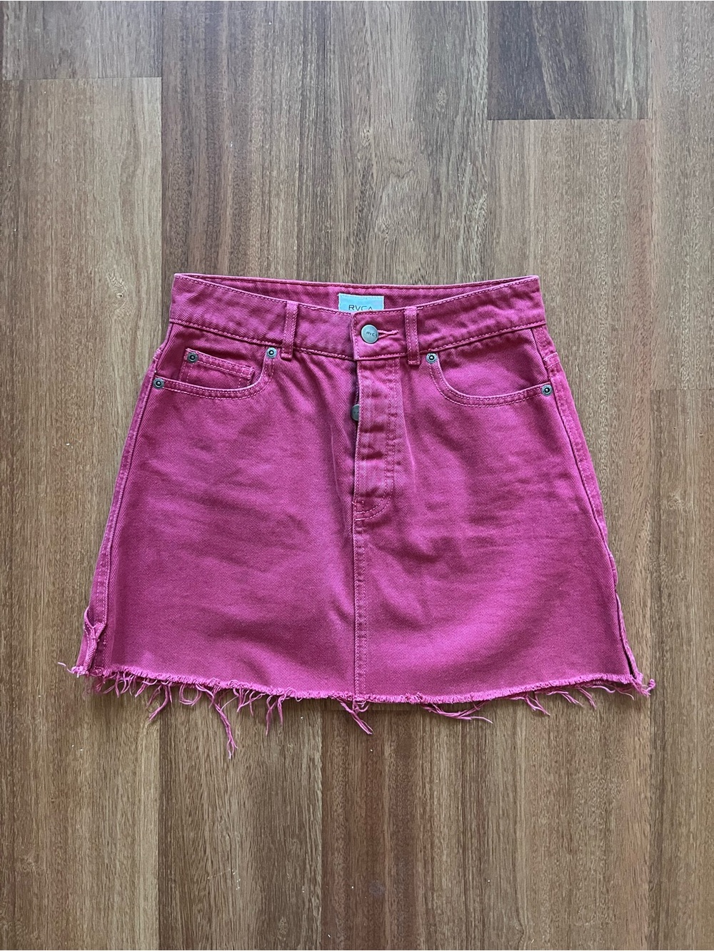 RVCA Pink Y2K Denim Mini Skirt